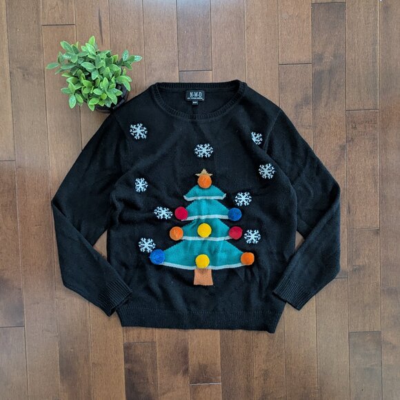 CHRISTMAS TREE VINTAGE KNIT SWEATER - Picture 1 of 2